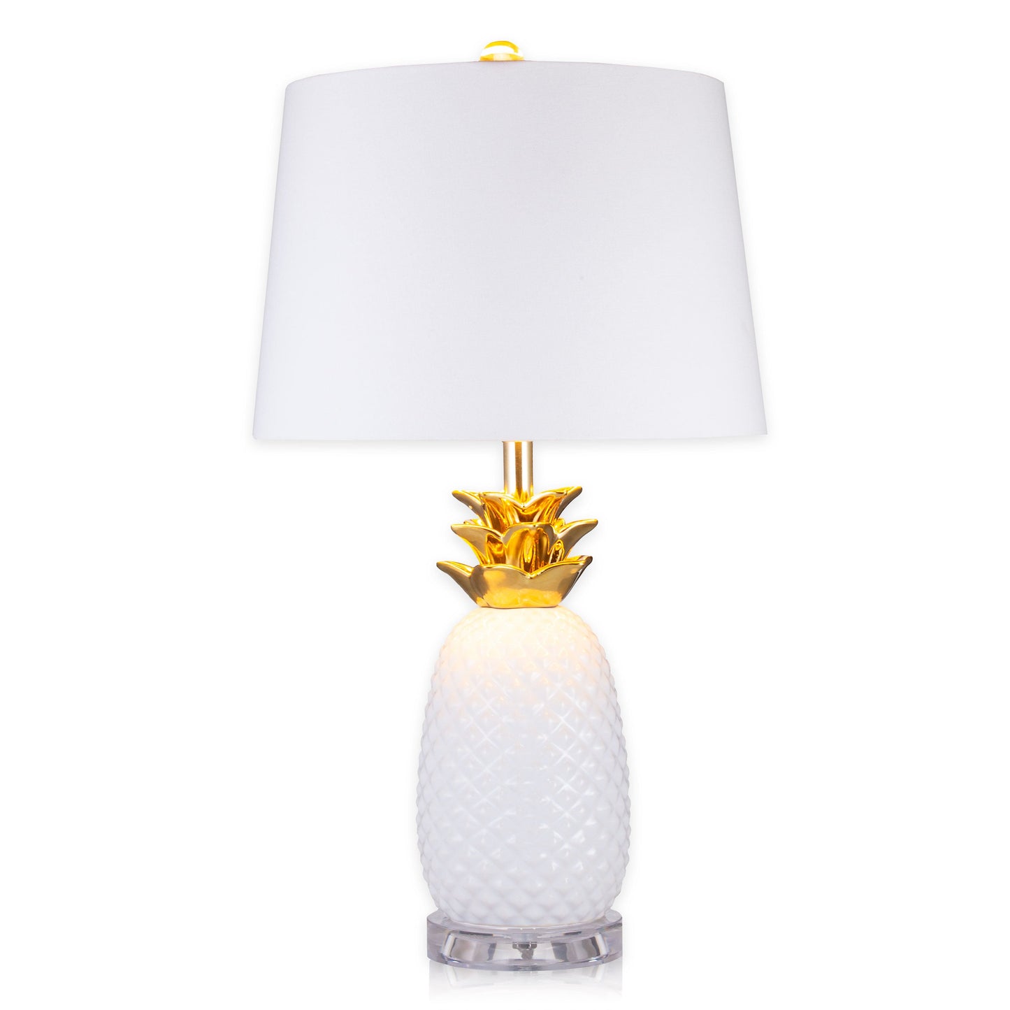 Pier 1 Pineapple White And Gold Ceramic Table Lamp