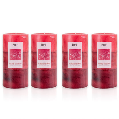 Pier 1 Island Orchard 3x6 Layered Set of 4 Pillar Candles